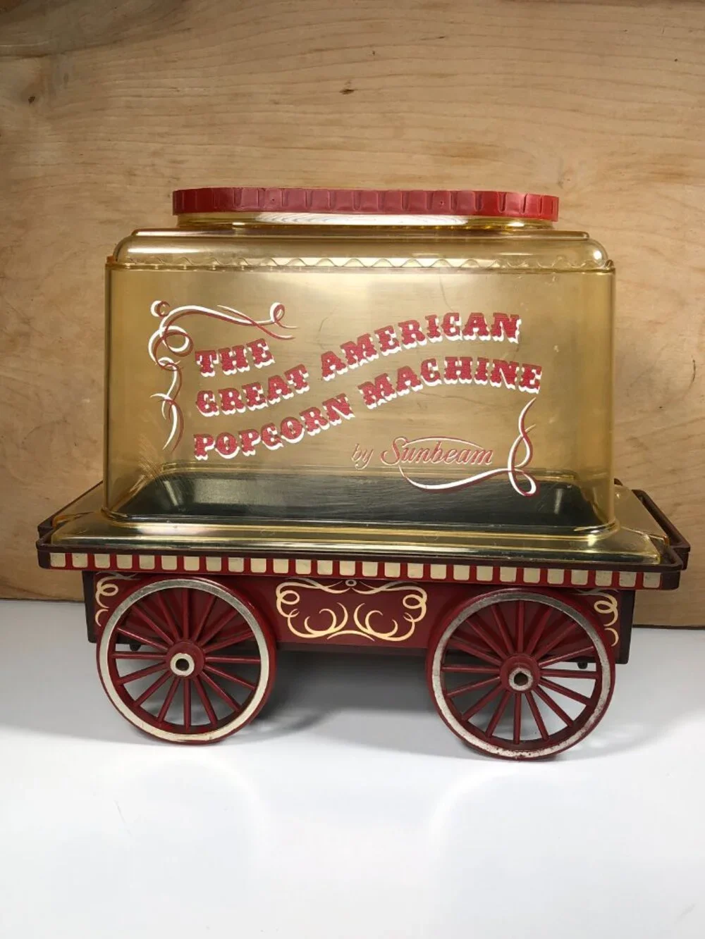 Vintage 1976 Sunbeam Great American Popcorn Machine Wagon Corn Popper #18-90 MCM